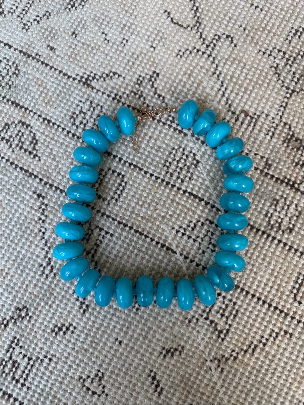 Blue beaded statement necklace